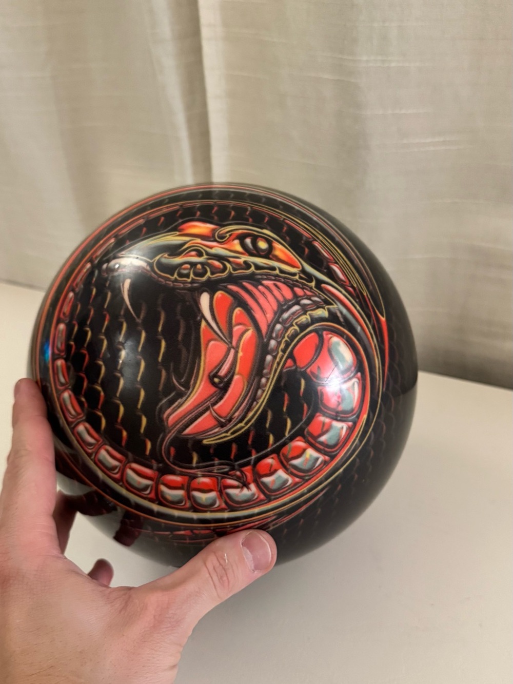 Decorative Cobra Sphere - Black and Red Home Accent